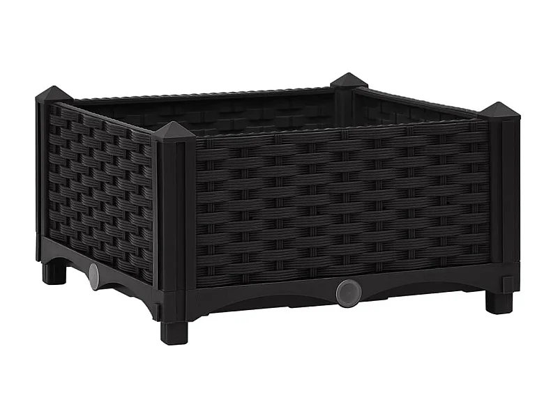 Canteiro elevado plantas flores jardim 40 x 40 cm polipropileno preto 02_0000927