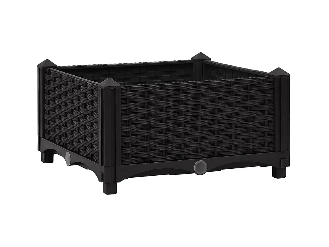 Jardinière lit surélevé plantes noire 40 x 40 x 23 cm 02_0000927