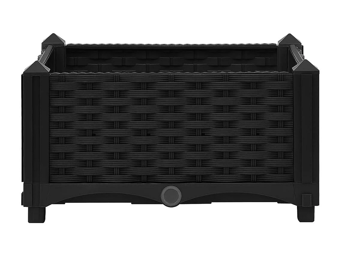 Macetero elevado plantas flores jardín 40 x 40 cm polipropileno negro 02_0000927