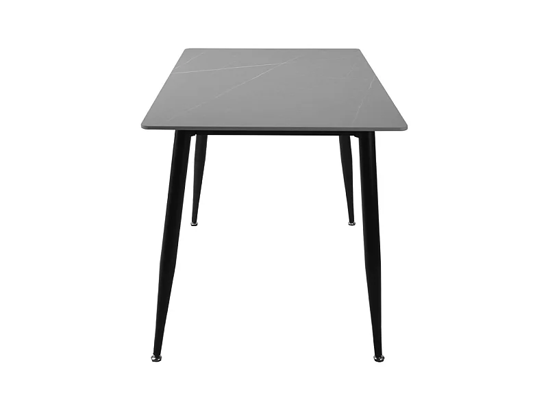 Table 160 x 90 cm plateau céramique gris et pieds évasés - RYDER