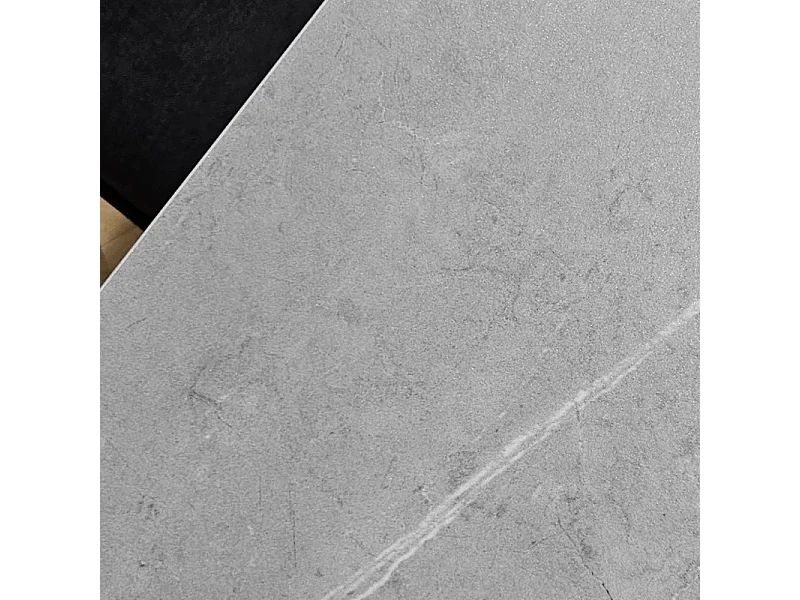 Table 160 x 90 cm plateau céramique gris et pieds évasés - RYDER