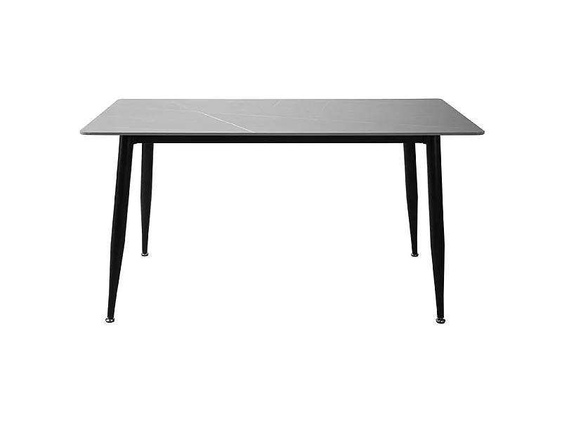 Table 160 x 90 cm plateau céramique gris et pieds évasés - RYDER