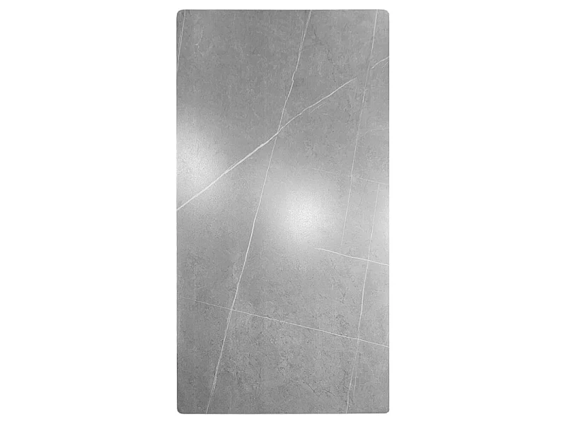 Table 160 x 90 cm plateau céramique gris et pieds évasés - RYDER