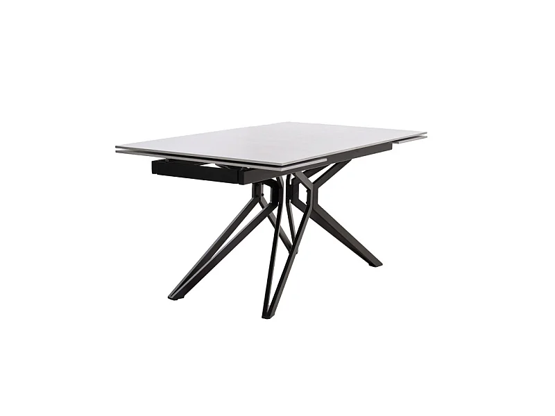 Table extensible 160/240 cm céramique gris clair pieds évasés - HOLMES
