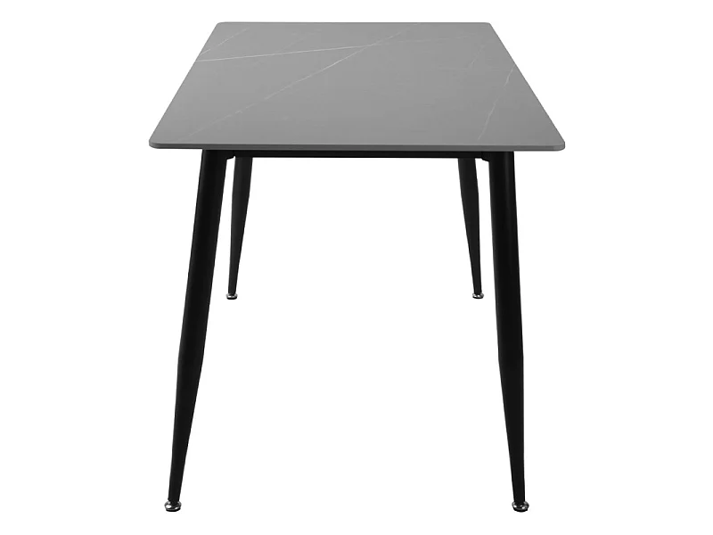 Table 130 x 70 cm plateau céramique gris et pieds évasés - RYDER