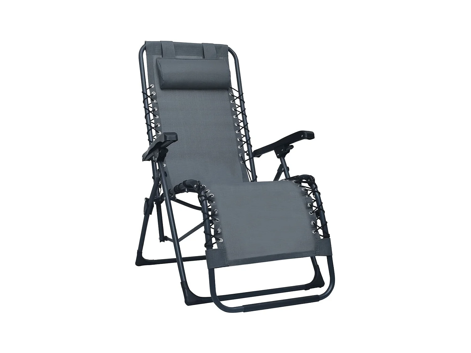 Chaise pliable de terrasse grise 65 x 50 x 111 cm 02_0011894