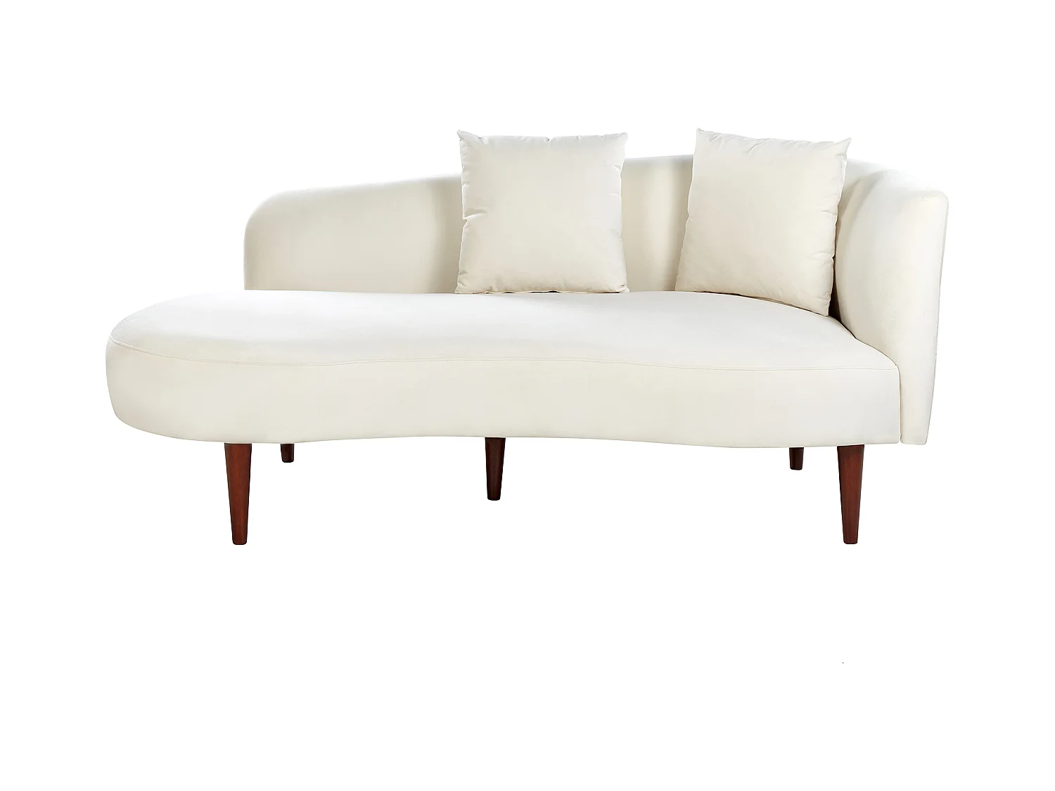 Chaise longue côté droit CHAUMONT Velours Blanc cassé
