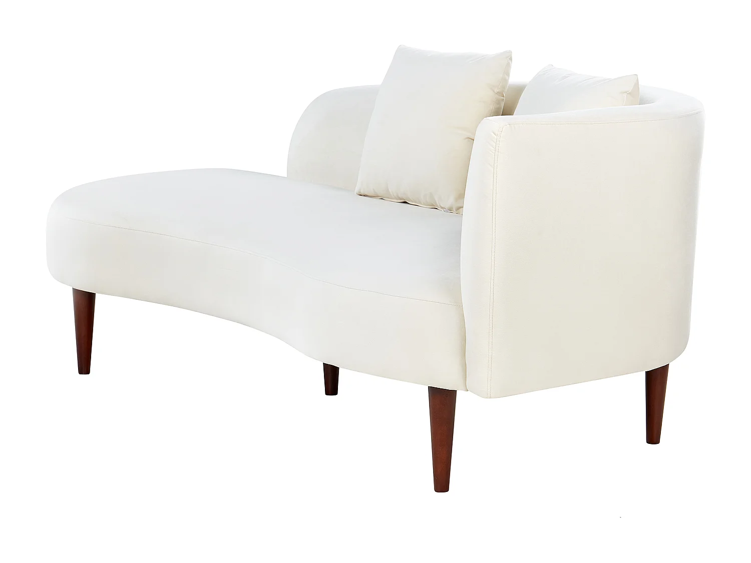 Chaise longue côté droit CHAUMONT Velours Blanc cassé