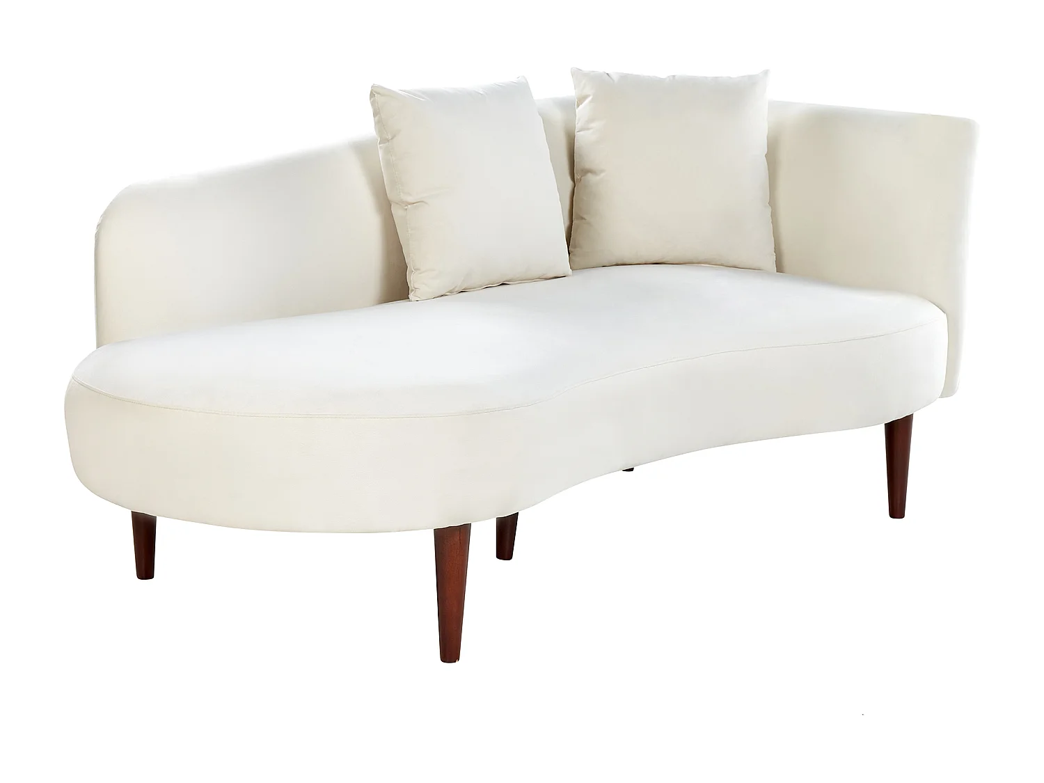 Rechtszijdige chaise longue CHAUMONT Fluweel Crème