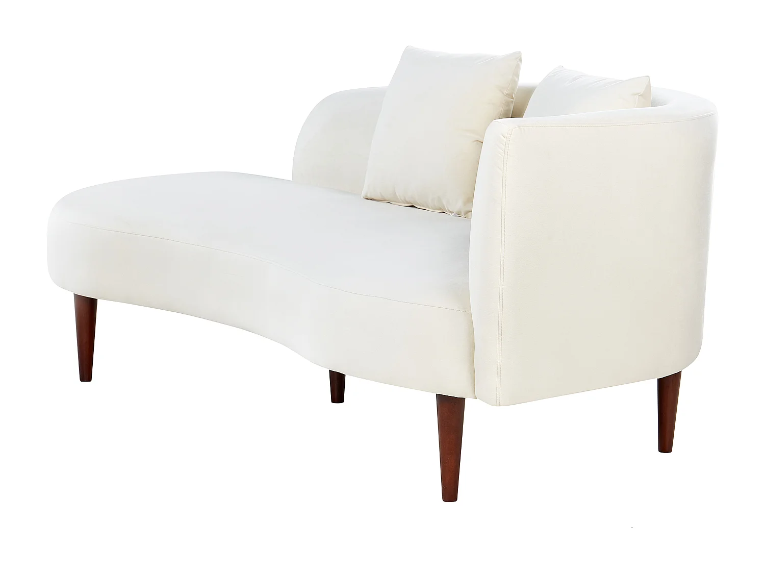 Rechtszijdige chaise longue CHAUMONT Fluweel Crème