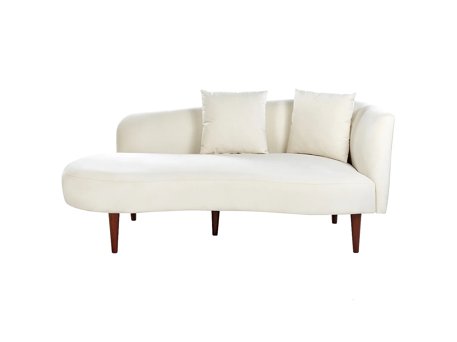 Rechtsseitige Chaiselounge CHAUMONT Samtstoff Creme