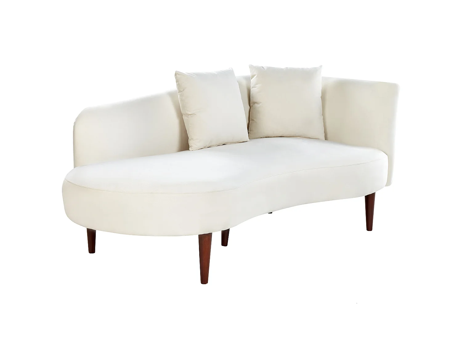 Rechtsseitige Chaiselounge CHAUMONT Samtstoff Creme