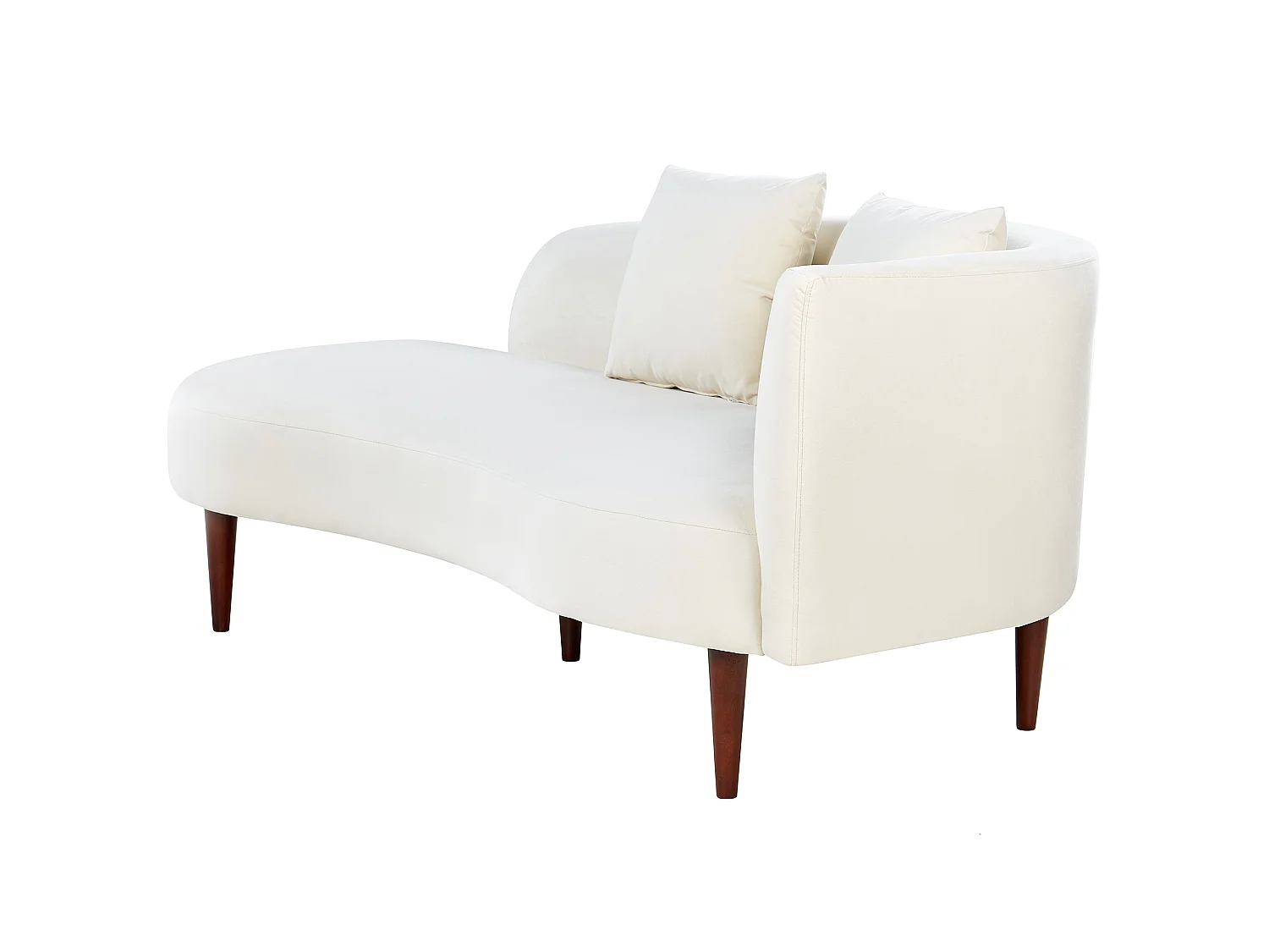 Rechtsseitige Chaiselounge CHAUMONT Samtstoff Creme