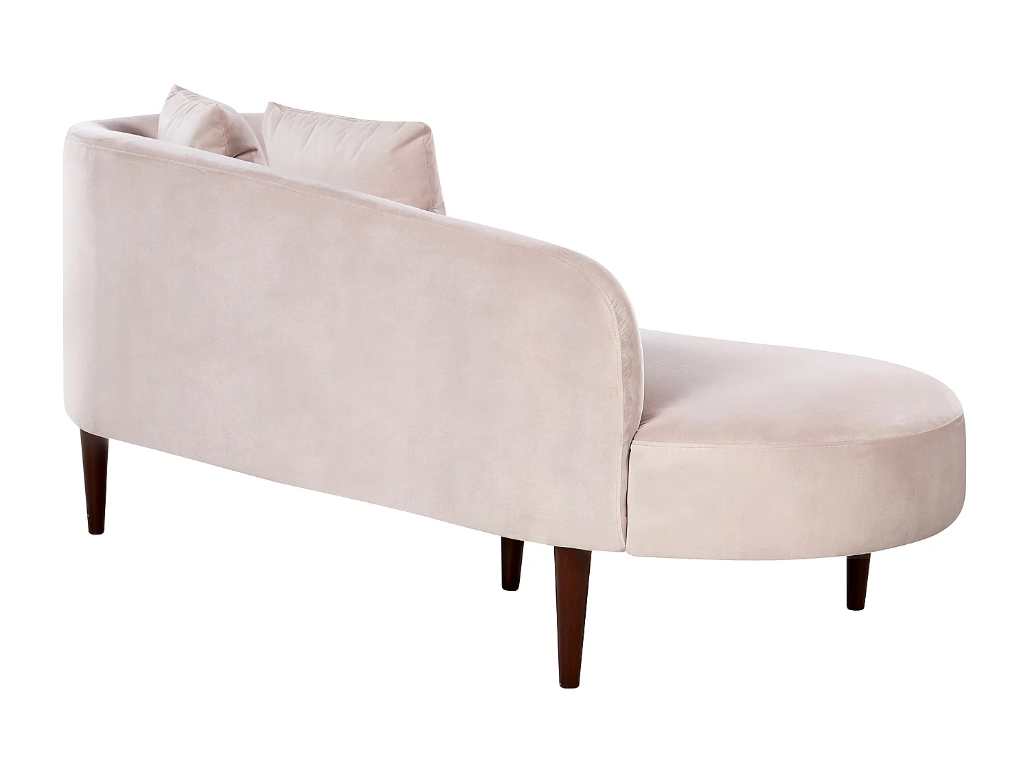 Chaise longue côté droit en velours rose CHAUMONT