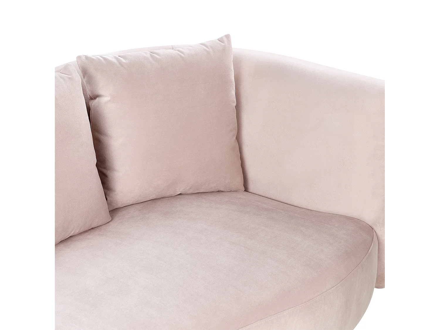 Chaise longue côté droit en velours rose CHAUMONT