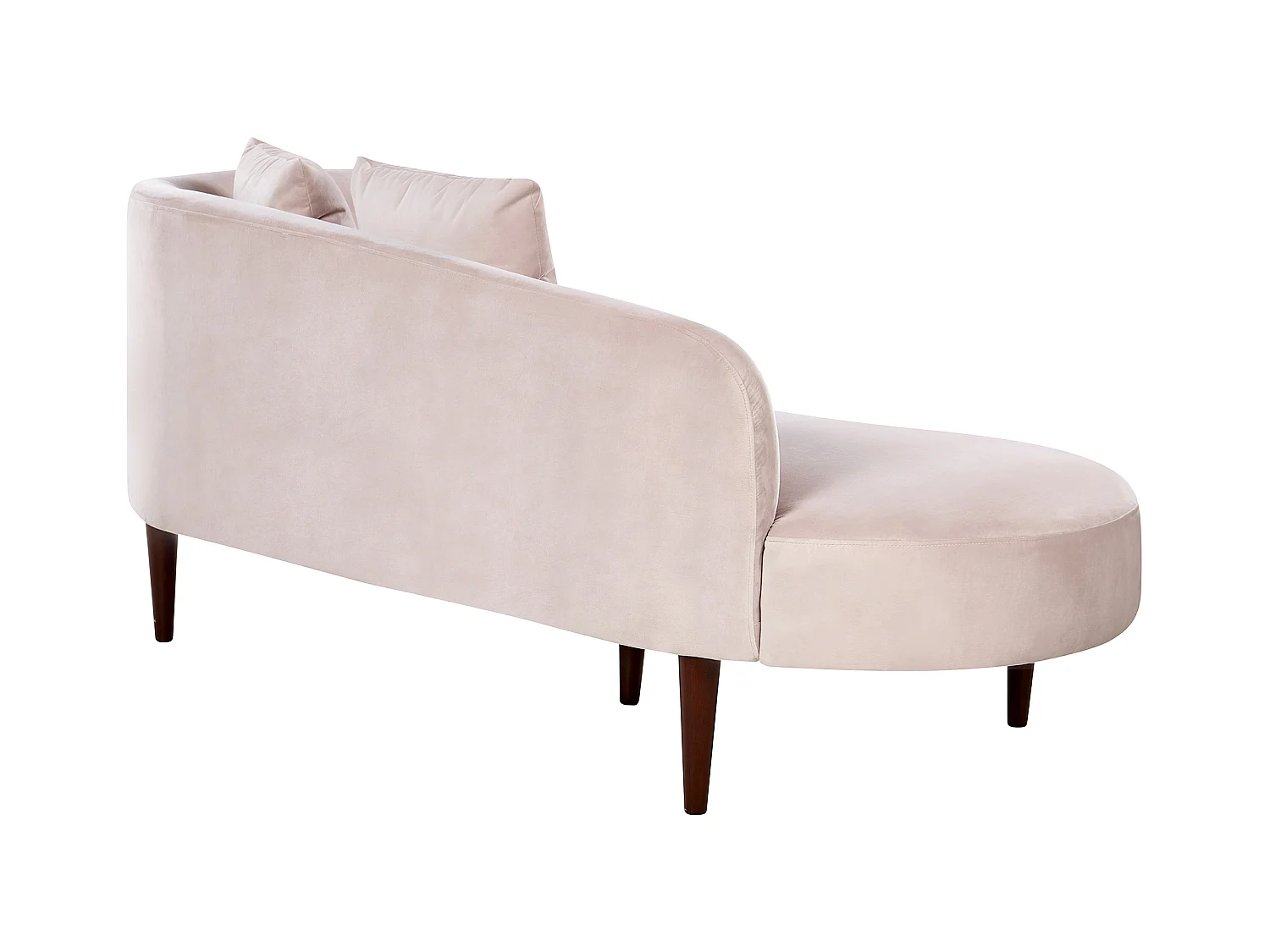 Chaise longue côté droit en velours rose CHAUMONT