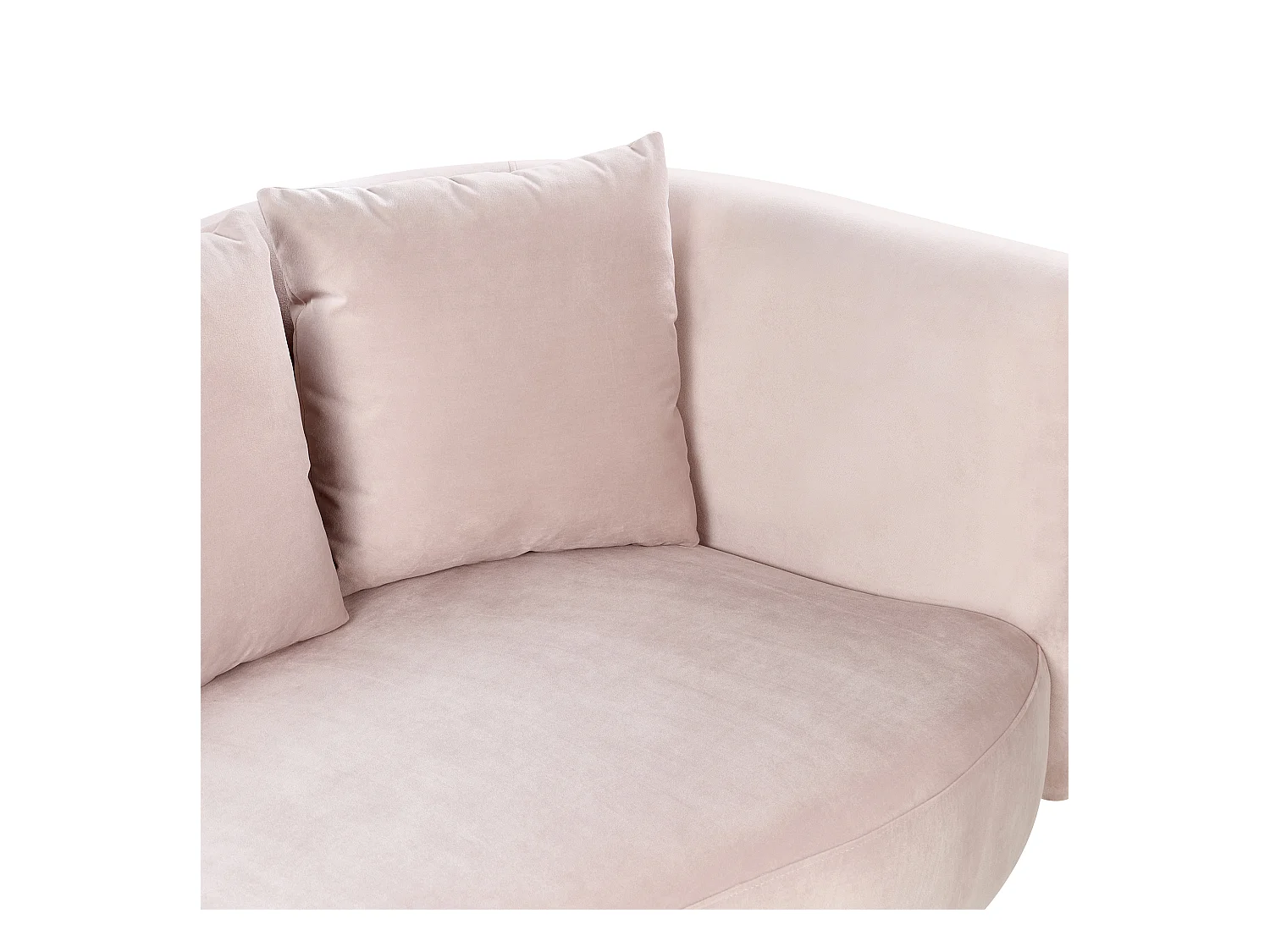 Chaise longue côté droit en velours rose CHAUMONT
