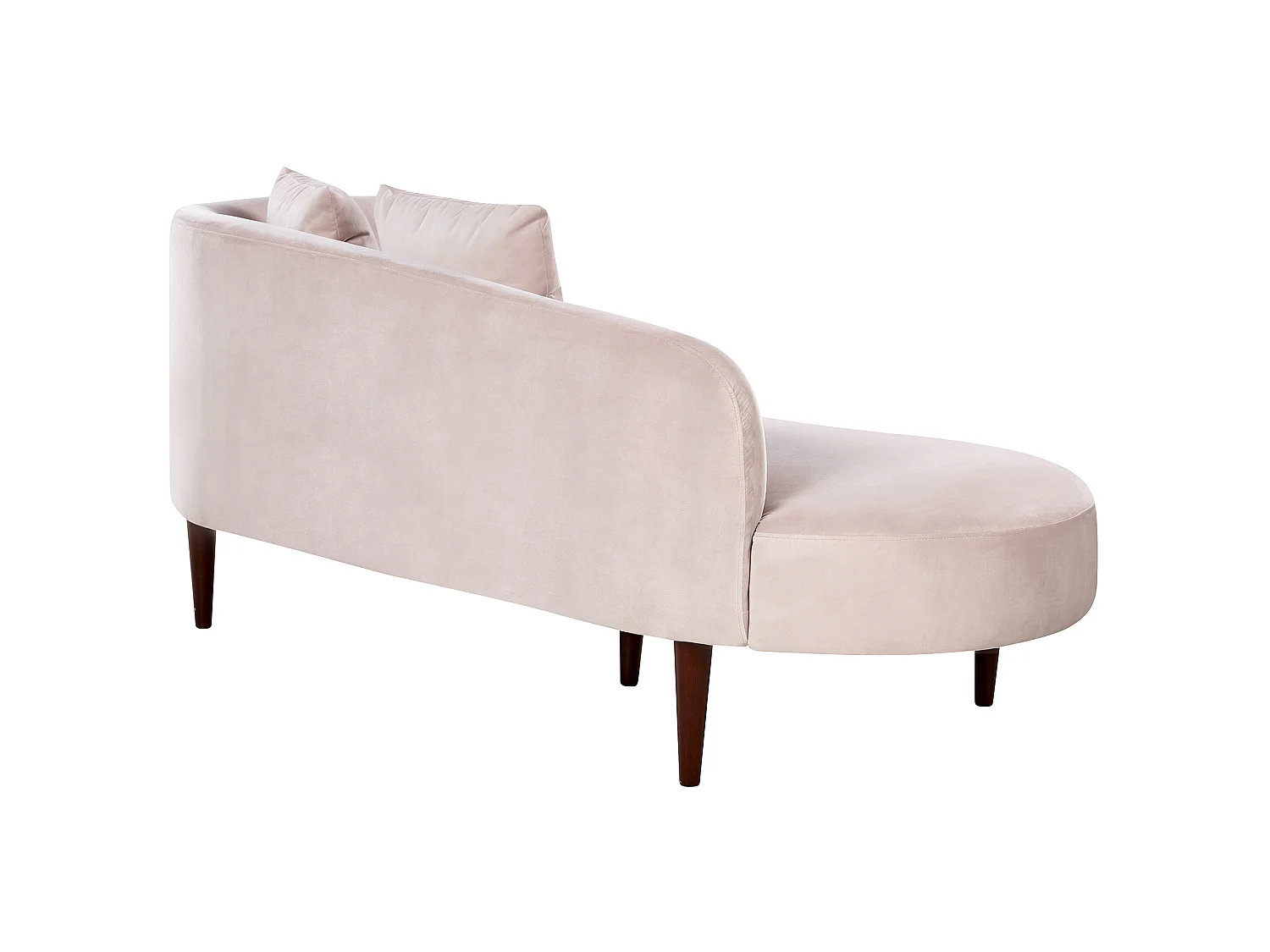 Chaise longue côté droit en velours rose CHAUMONT