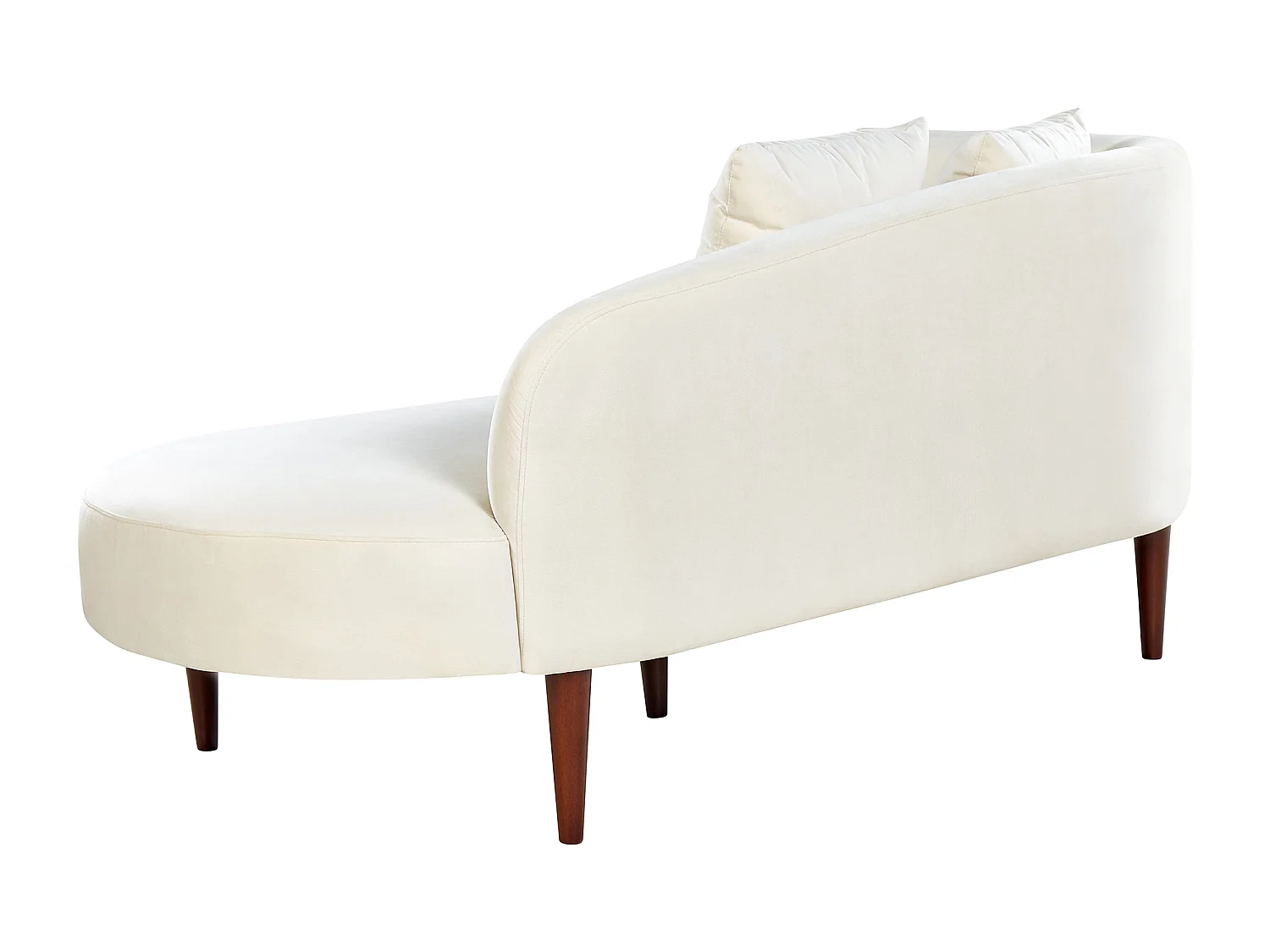 Chaise longue côté droite en velours blanc crème CHAUMONT