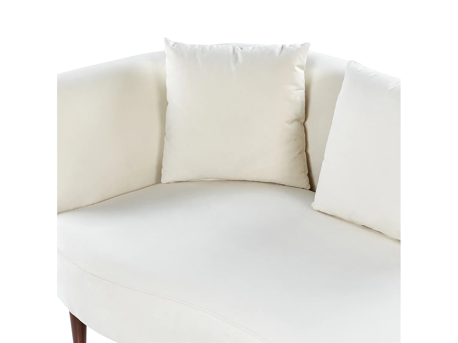 Chaise longue côté droite en velours blanc crème CHAUMONT