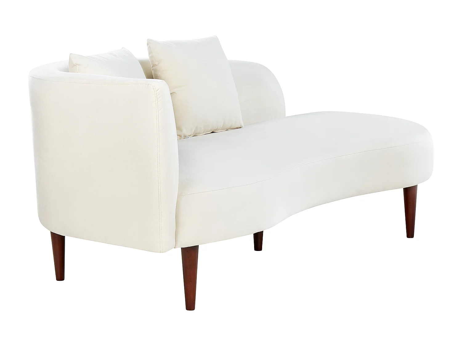 Chaise longue côté droite en velours blanc crème CHAUMONT