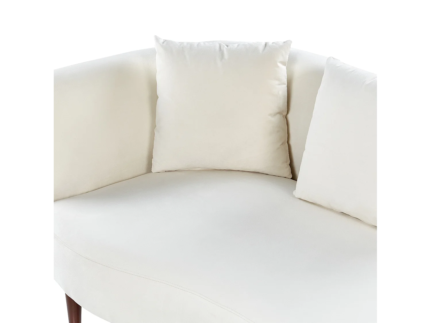 Chaise longue côté droite en velours blanc crème CHAUMONT