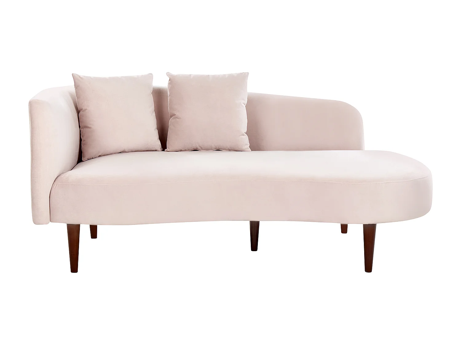 Linksseitige Chaiselounge CHAUMONT Samtstoff Pastellrosa