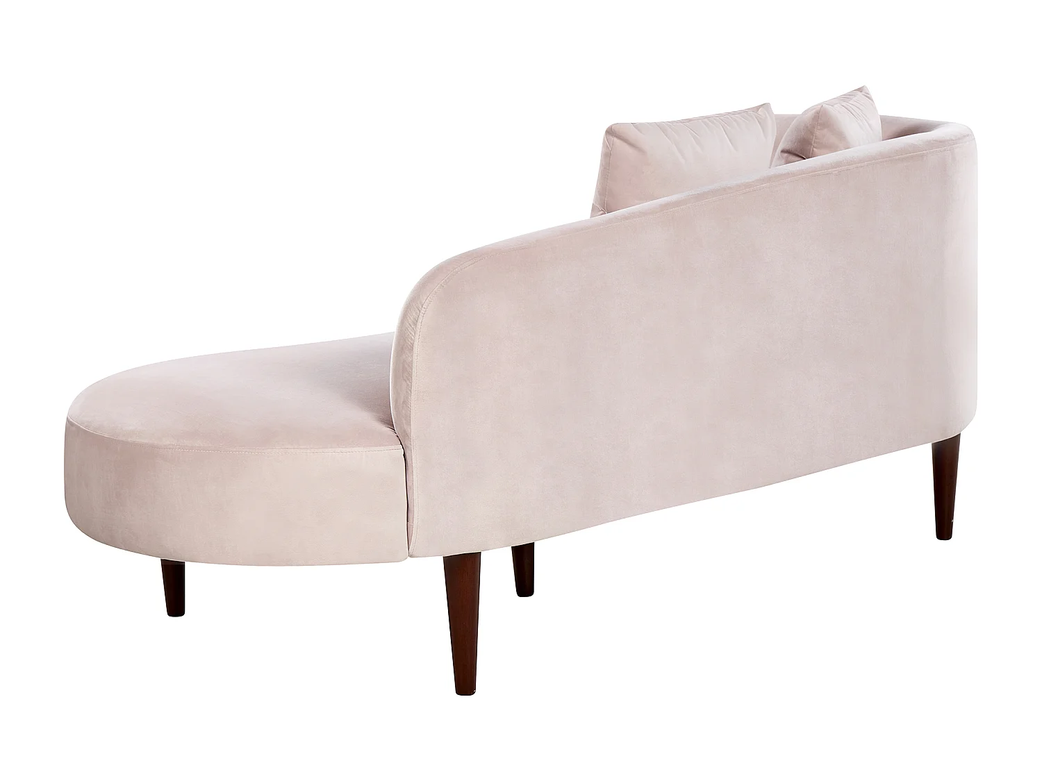 Linksseitige Chaiselounge CHAUMONT Samtstoff Pastellrosa