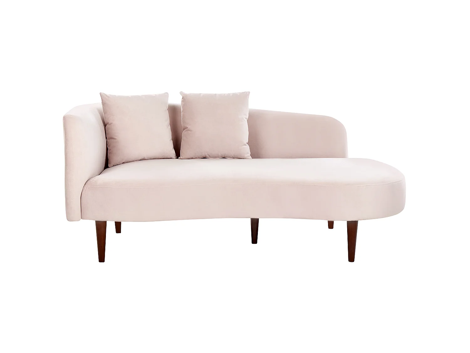 Linkszijdige chaise longue CHAUMONT Fluweel Pastelroze