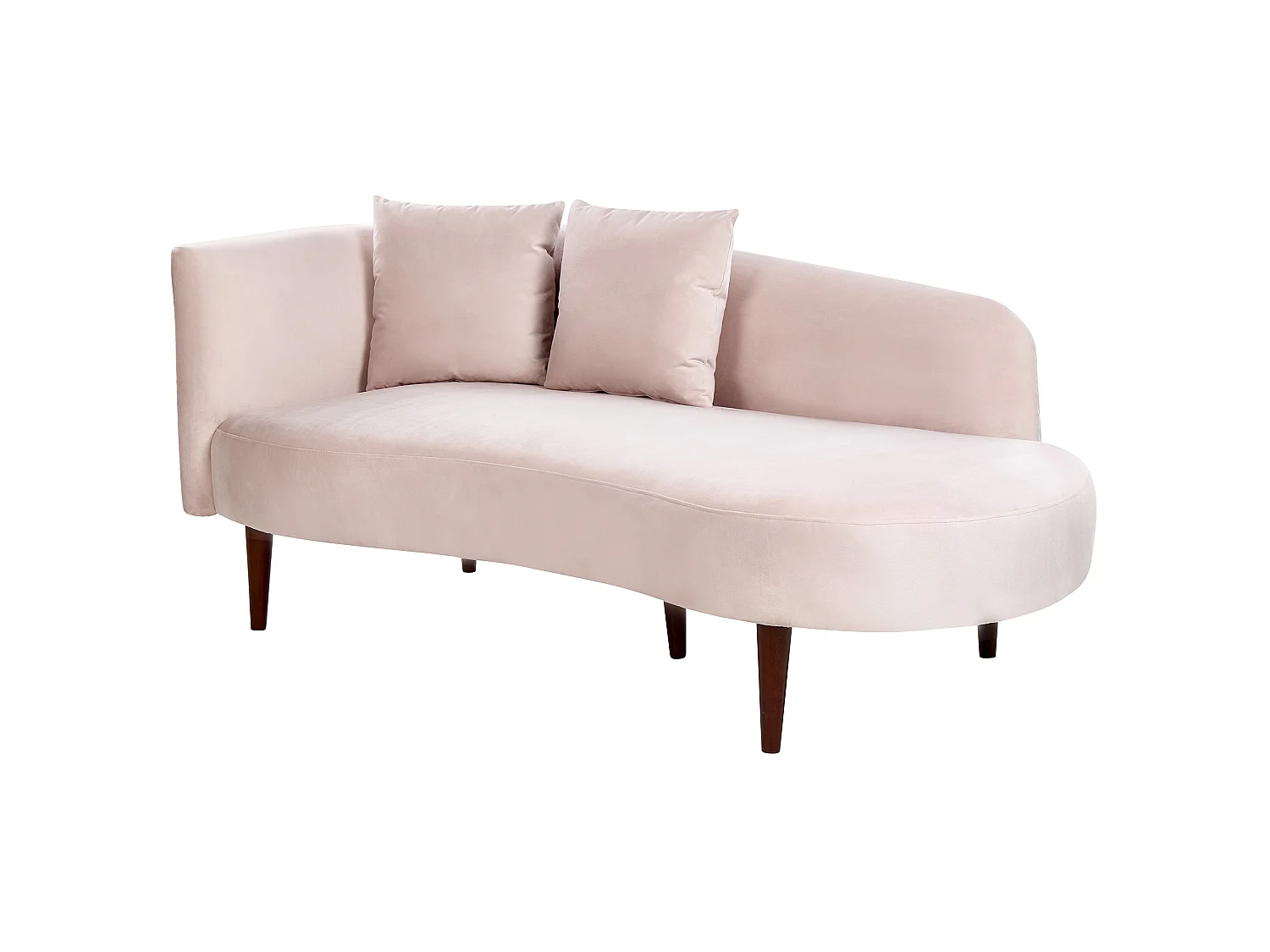 Linkszijdige chaise longue CHAUMONT Fluweel Pastelroze