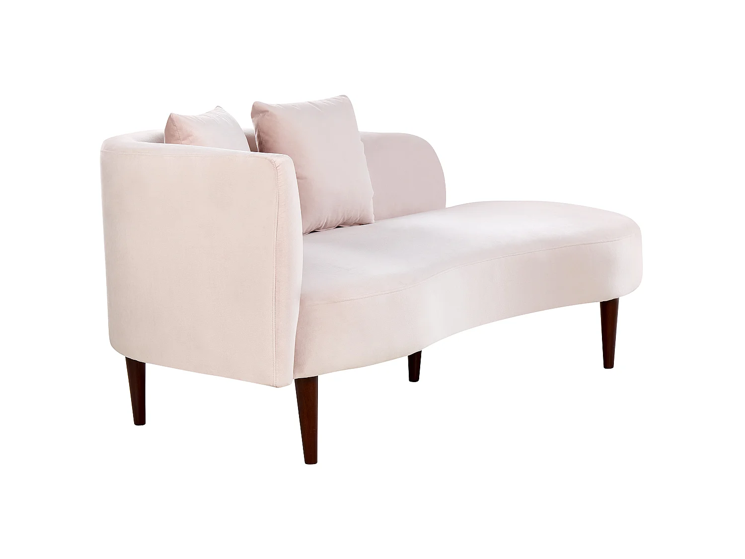 Linkszijdige chaise longue CHAUMONT Fluweel Pastelroze