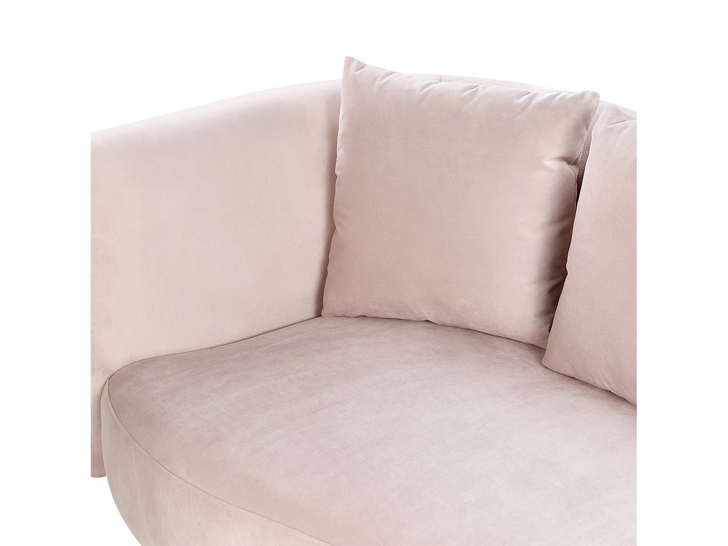 Linkszijdige chaise longue CHAUMONT Fluweel Pastelroze