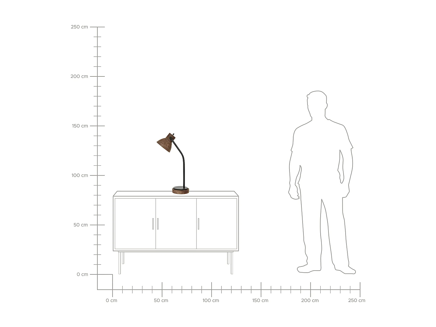 Lampe de bureau KOLAR Bois de manguier Marron foncé