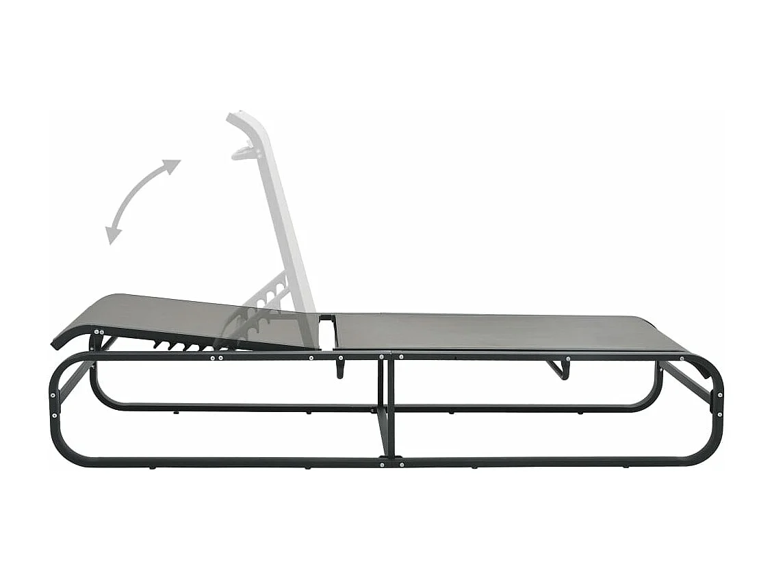 Transat chaise longue bain aluminium grise 200 x 65 x 36 cm 02_0012252