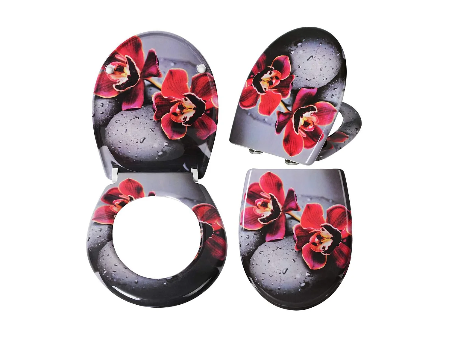 Asiento de inodoro Asiento de inodoro de liberación rápida con cierre suave para baño 19_0000738