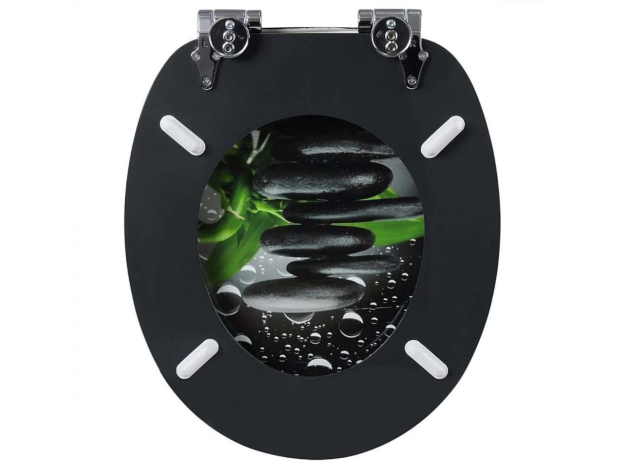 Asiento de Inodoro Tapa de Inodoro de Madera Resistente para Asiento de Inodoro de Cierre Suave para baño 19_0000703