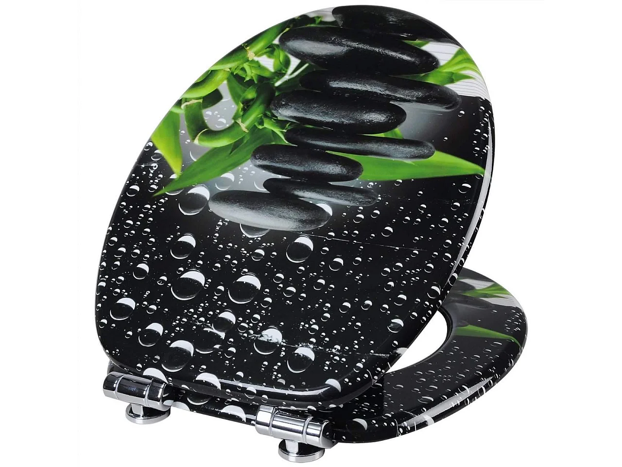 Asiento de Inodoro Tapa de Inodoro de Madera Resistente para Asiento de Inodoro de Cierre Suave para baño 19_0000703