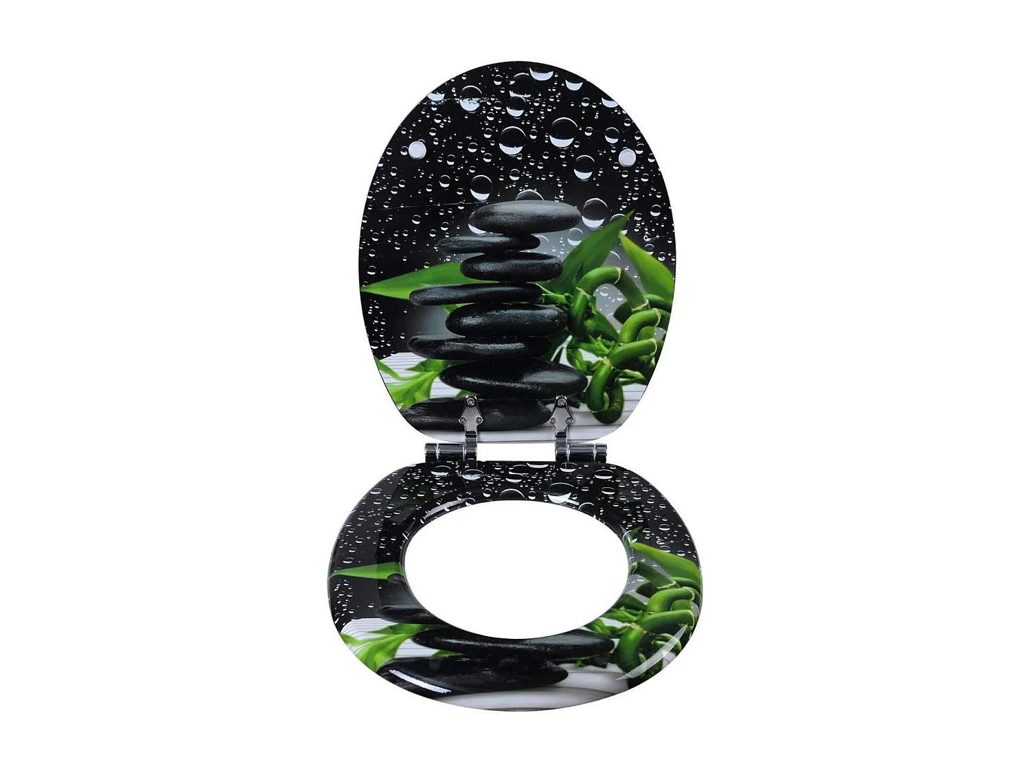 Asiento de Inodoro Tapa de Inodoro de Madera Resistente para Asiento de Inodoro de Cierre Suave para baño 19_0000703