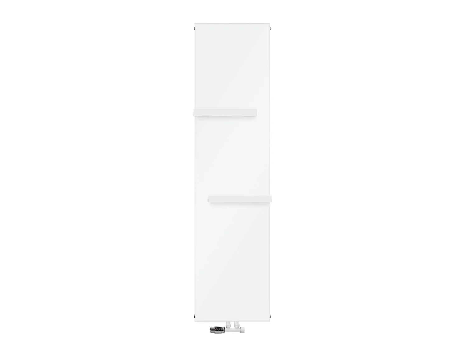 Radiateur plat blanc raccord central mural 2x porte-serviette 38 cm 452x1800 mm