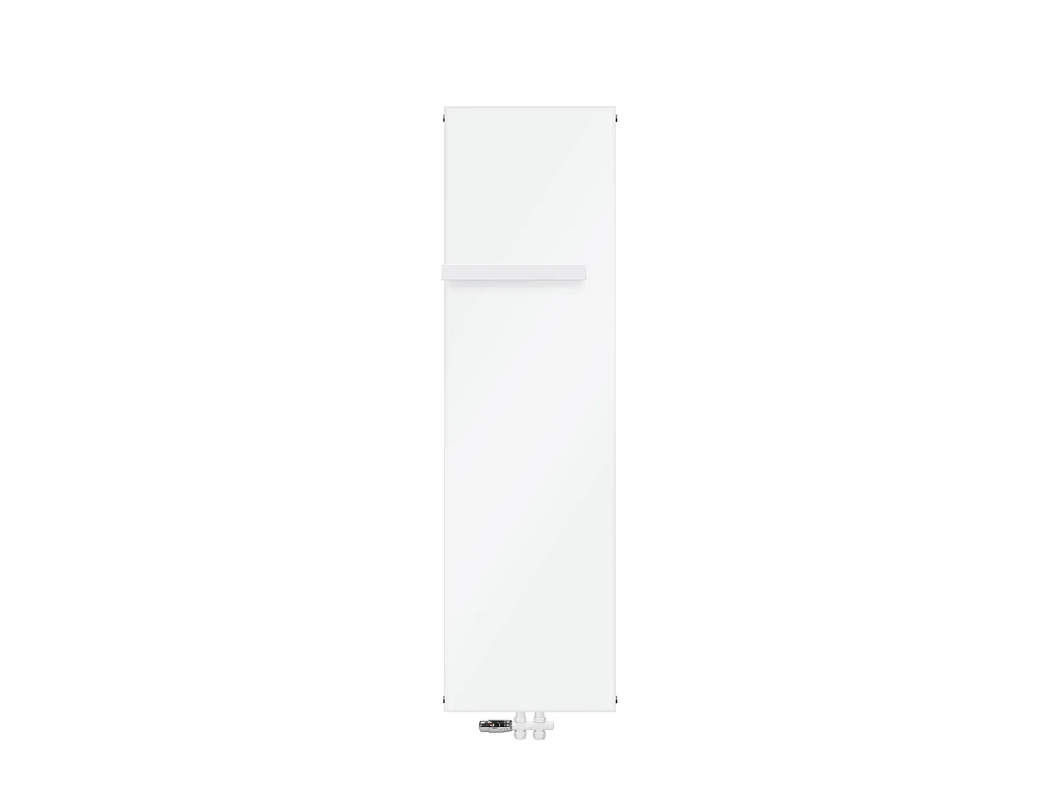 Radiateur plat blanc avec raccord central au sol 1x porte-serviette 452x1600 mm