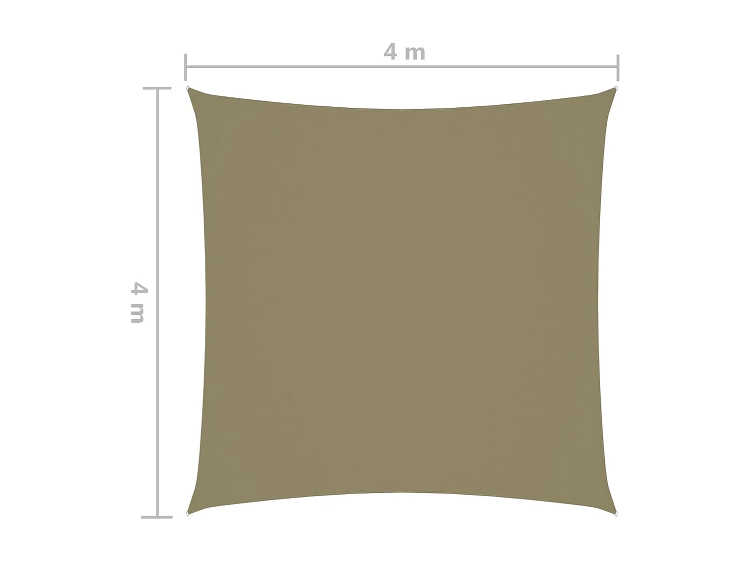 Vela parasole quadrata in tessuto oxford 4 x 4 m beige 02_0009504