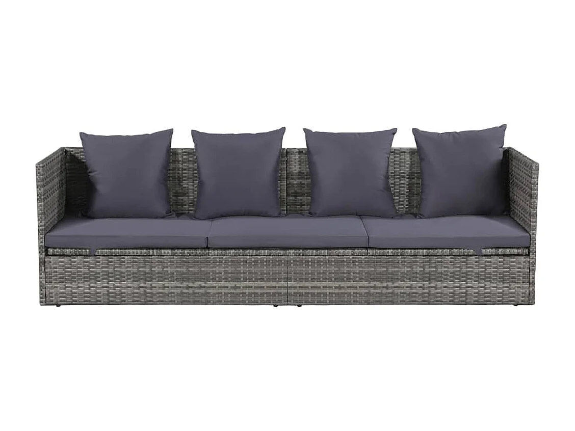 Lit de jardin gris résine grise 200 x 60 x 58 cm 02_0012002