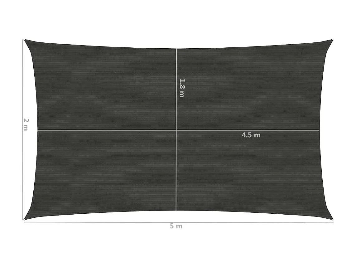 Vela in tessuto per ombrellone 160 g/m² 2 x 5 m antracite HDPE 02_0008913