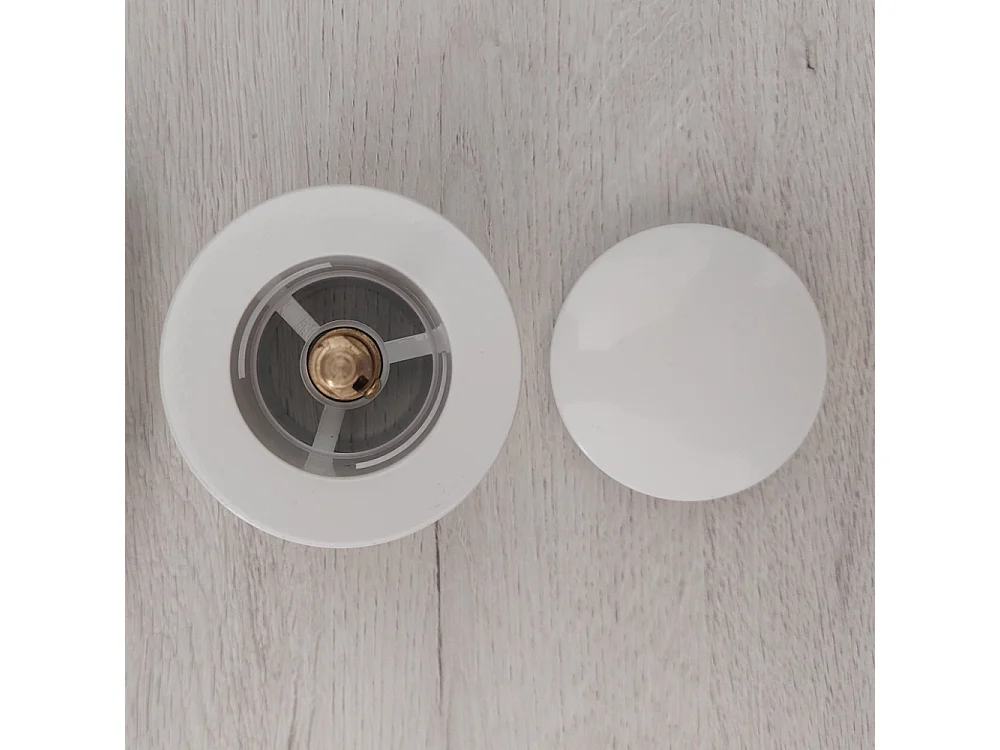 Bonde et cache trop-plein blanc pour baignoire îlot design