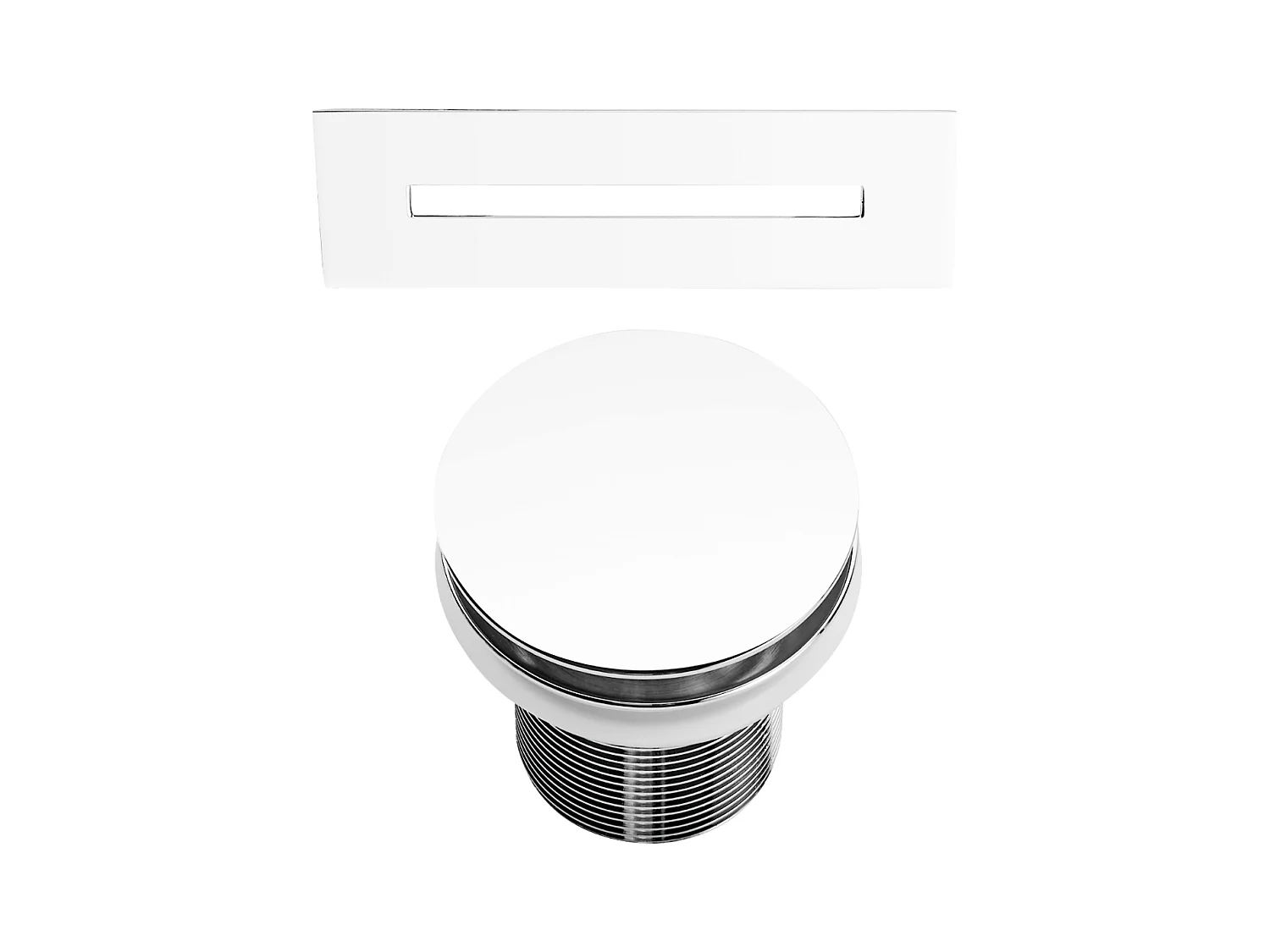 Bonde et cache trop-plein blanc pour baignoire îlot design