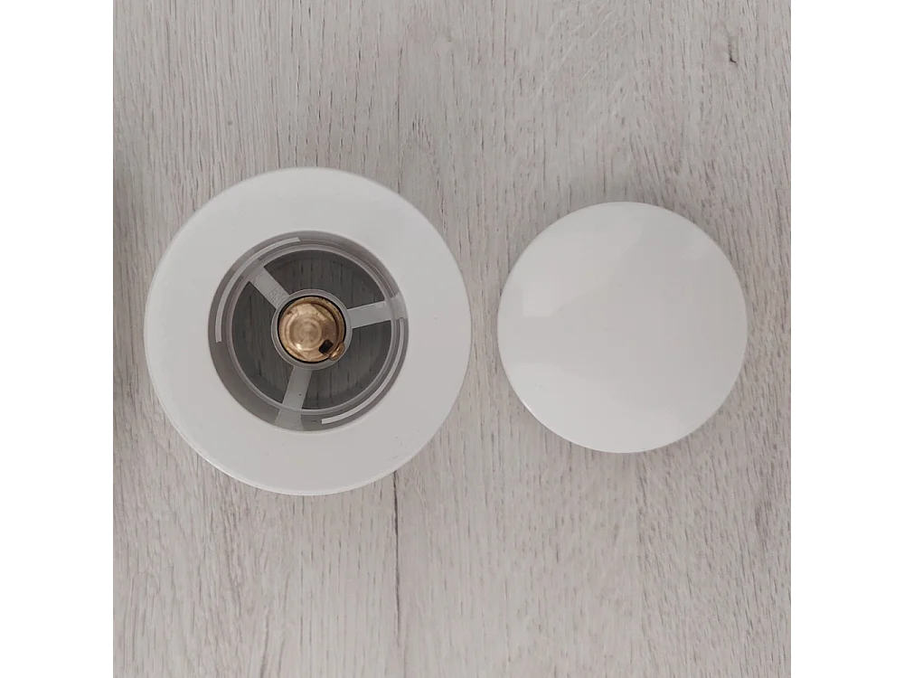 Bonde et cache trop-plein blanc pour baignoire îlot design