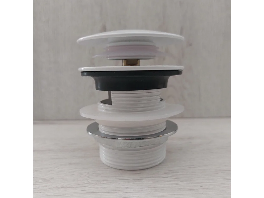 Bonde et cache trop-plein blanc pour baignoire îlot design