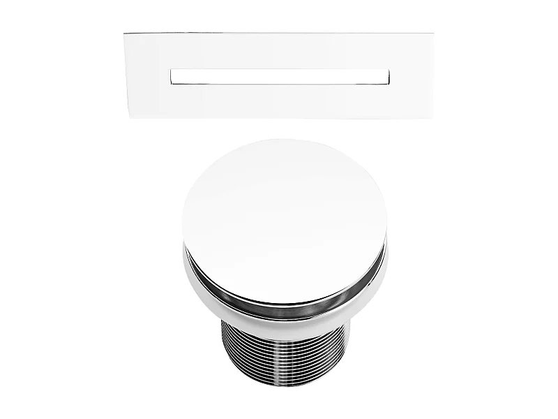 Bonde et cache trop-plein blanc pour baignoire îlot design