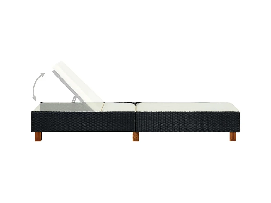 Transat avec coussin résine résine noire 200 x 55 x 30 cm 02_0012204
