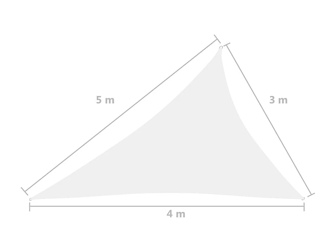 Vela de sombra parasol triangular tela Oxford 3 x 4 x 5 m blanco 02_0009844